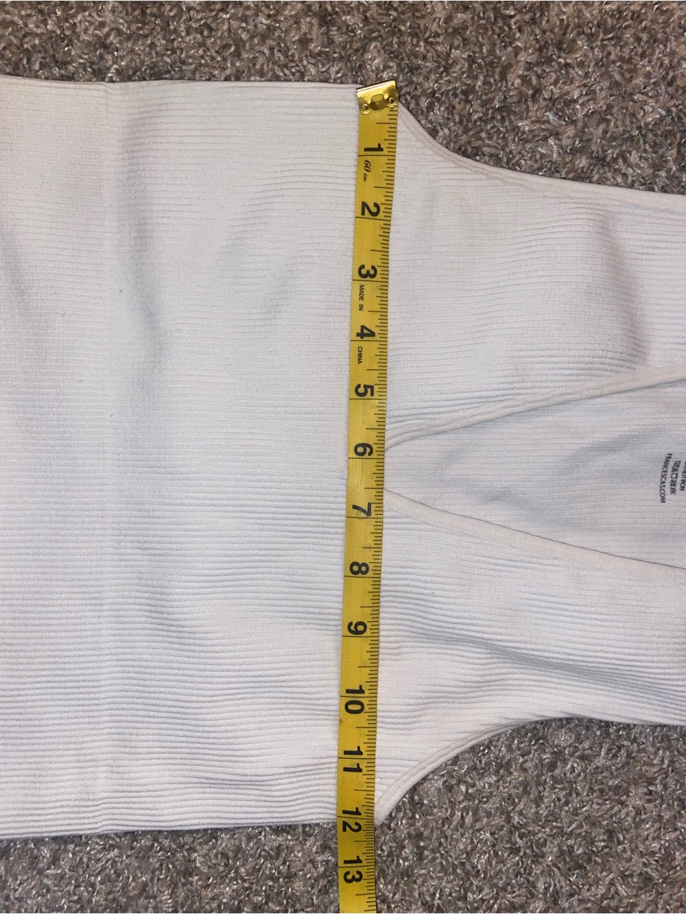 Francesca’s Alya Women’s Small Ribbed V-Neck Crop Tank Top - White - Picture 5 of 5